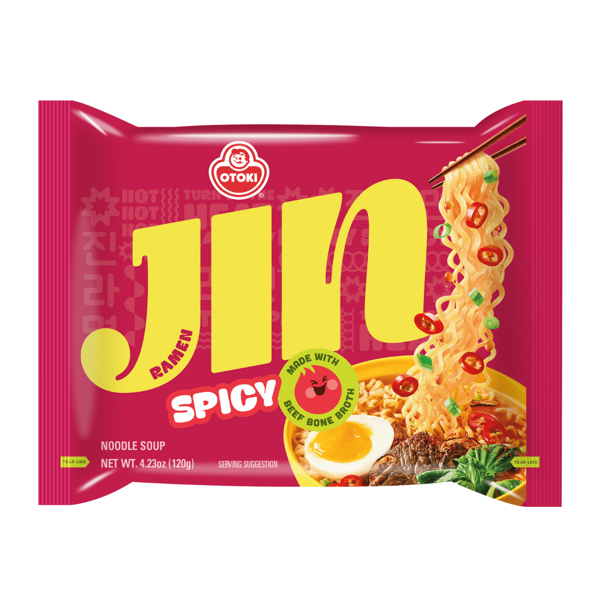 Lamen Coreano Picante Jin Ramen Ottogi Vegetais - 120 gramas