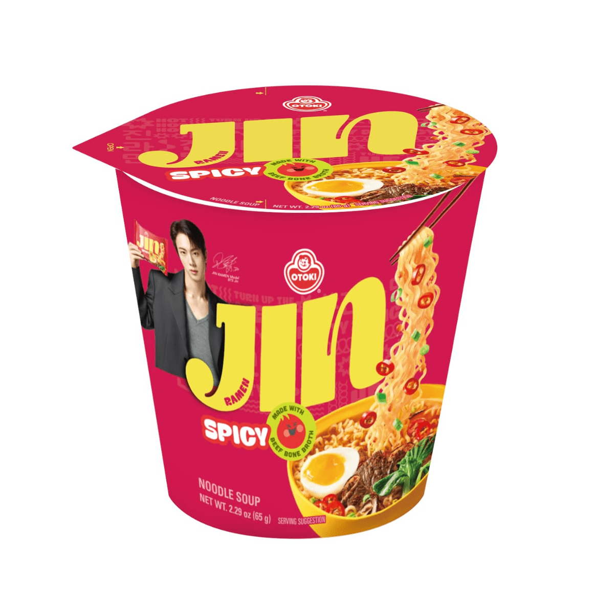 Lamen Coreano Picante Jin Ramen Ottogi Vegetais Copo - 65 gramas