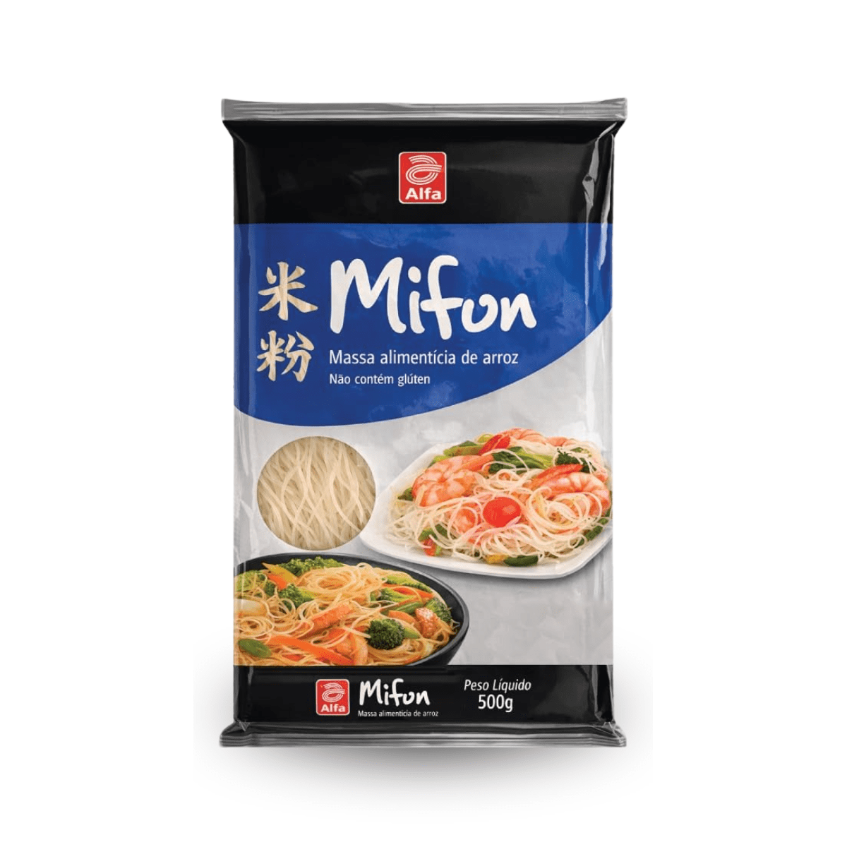 Macarrão Oriental de Arroz Mifun Alfa - 500 gramas