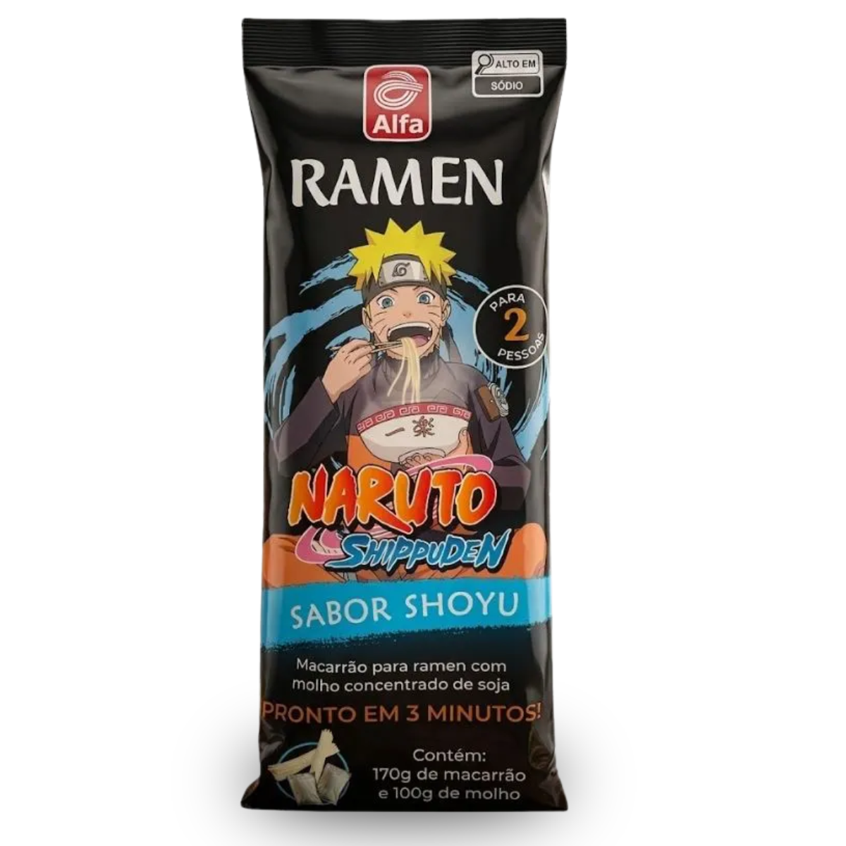 Macarrão para Ramen com Molho Pronto Sabor Shoyu Alfa - 270 gramas