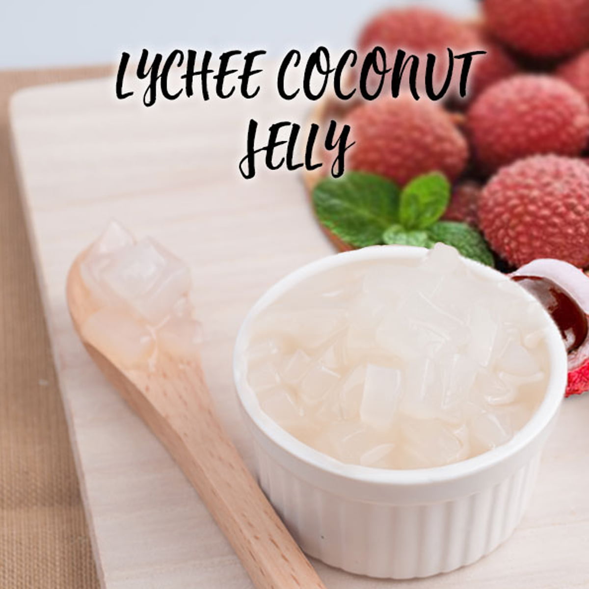 Mini Gelatinas Lichia com Coco Fruit Coconut Jelly 280 gramas - Hachi8