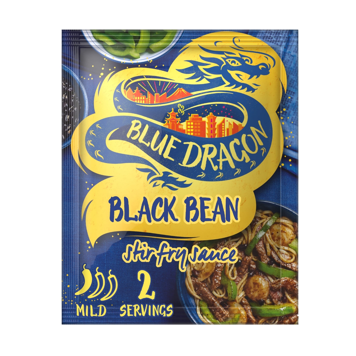 Molho Picante Para Saltear Sabor Feijões de Soja Preto Alho e Gengibre Blue Dragon Sakura - 120 gramas