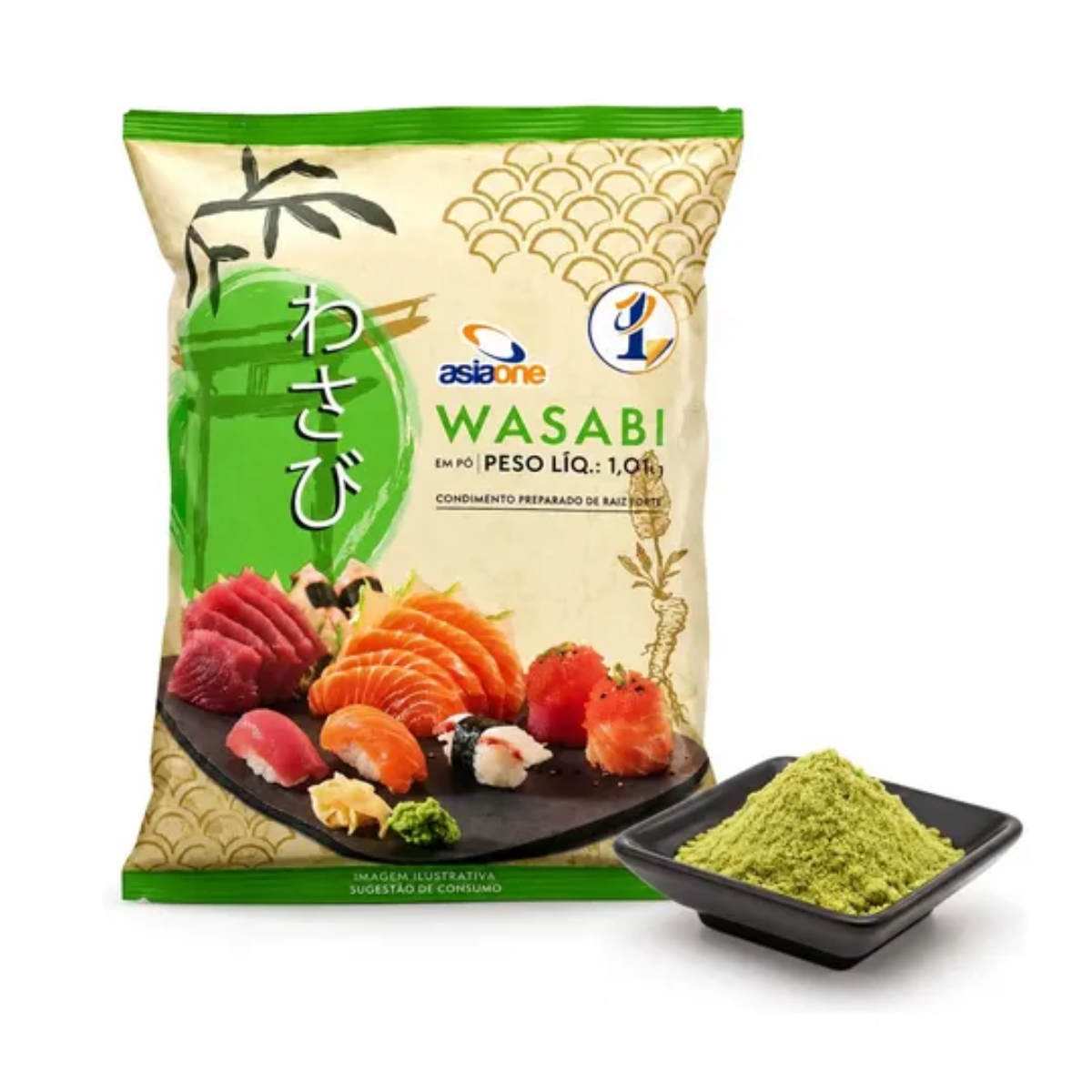 Pimenta Wasabi em Pó (Raiz Forte) ASIAONE - 1,01 Kg