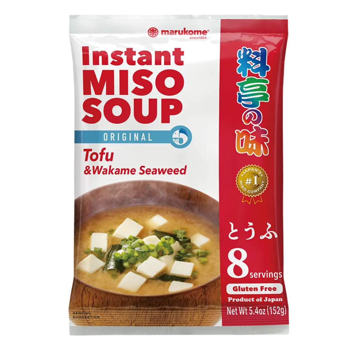 Sopa de Missoshiru Instantânea com Tofu, Wakame e Cebolinha Marukome - 152 gramas