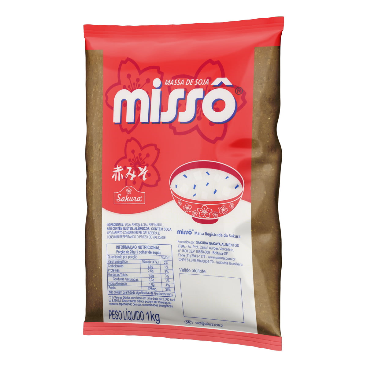 Massa de Soja Missô Aka Sakura - 1 Kg - Hachi8