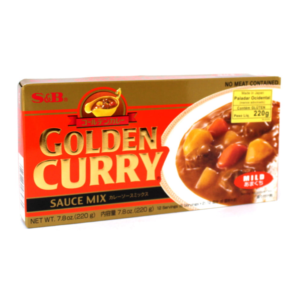 Tempero Golden Curry Amakushi com Sabor Suave Picante nível Fraco S&B - 220 gramas