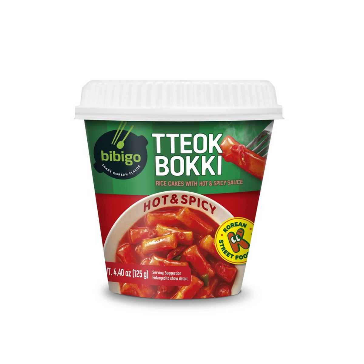 Tteokbokki Bolinho de Arroz Coreano Instantâneo sabor Molho Picante Topokki Copo - 125 gramas