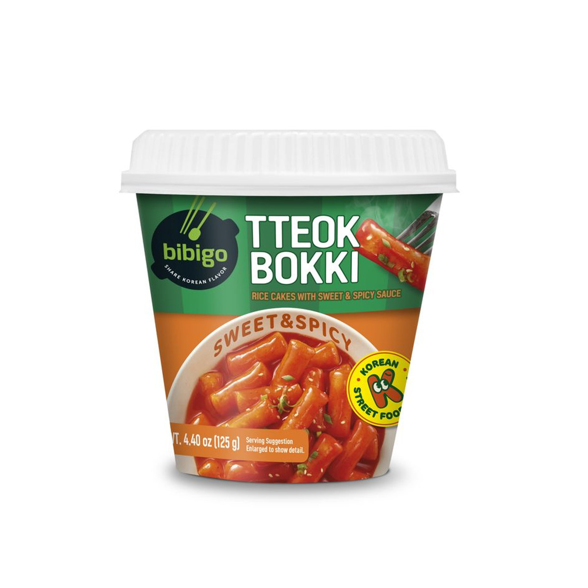 Tteokbokki Bolinho de Arroz Coreano Instantâneo sabor Sweet Spicy Topokki Copo - 125 gramas