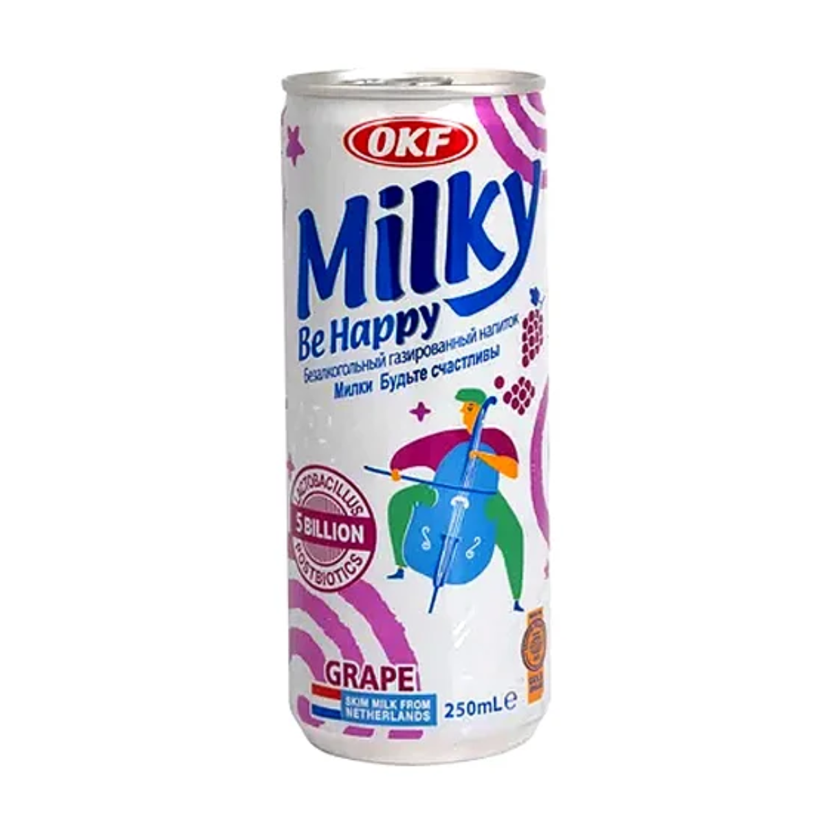 Bebida Gaseificada MILKY Sabor Uva com Lactobacillus OKF - 250mL