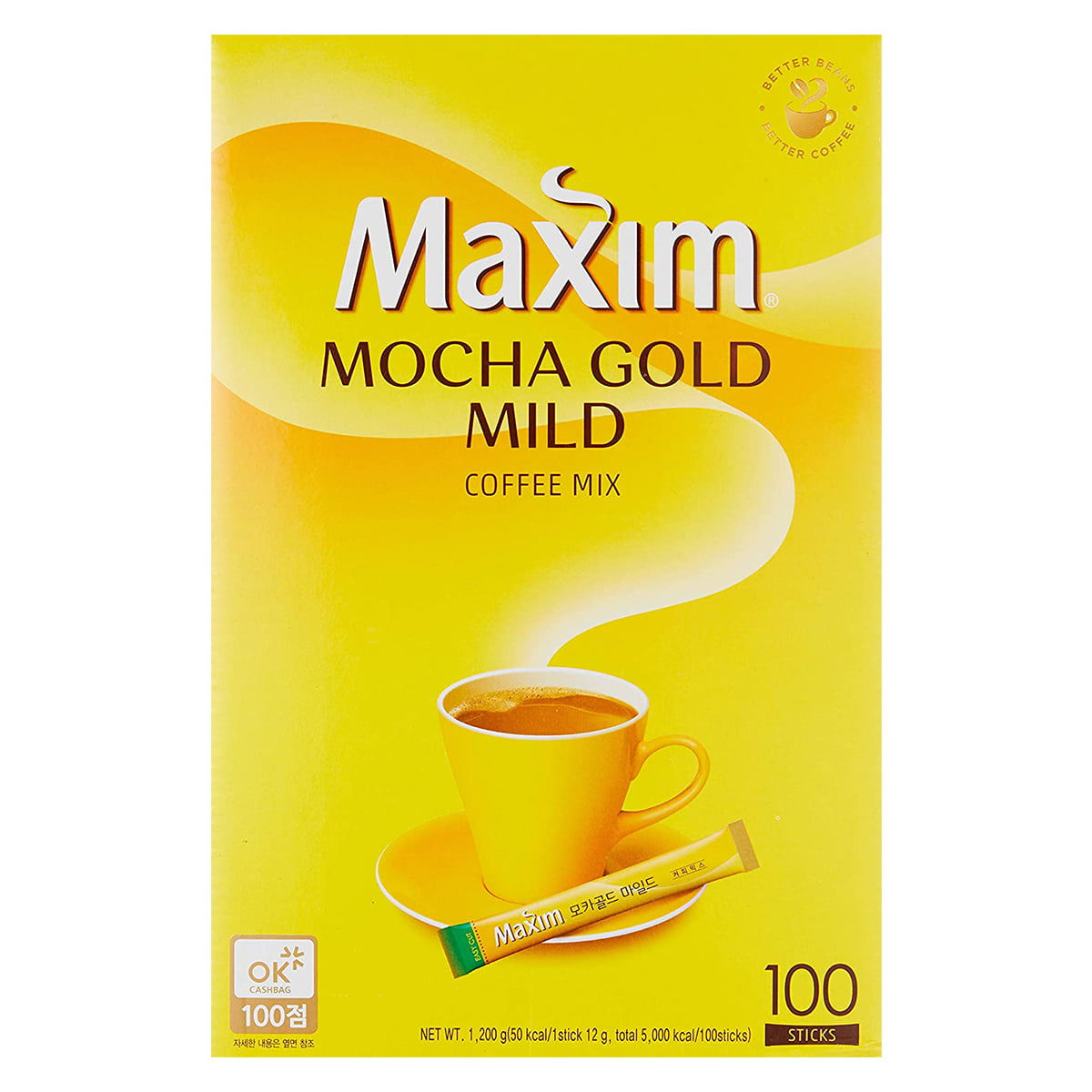 Café Pronto Solúvel Coffee Maxim Coreano Mocha Gold - 100 Sachês 