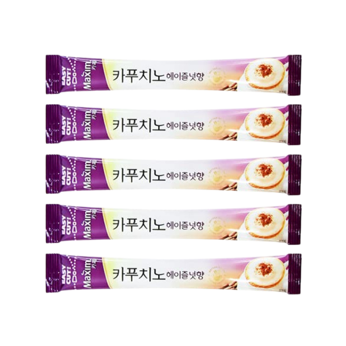 Café Pronto Solúvel Coffee Maxim Coreano Cappuccino Hazelnut - 5 Sachês