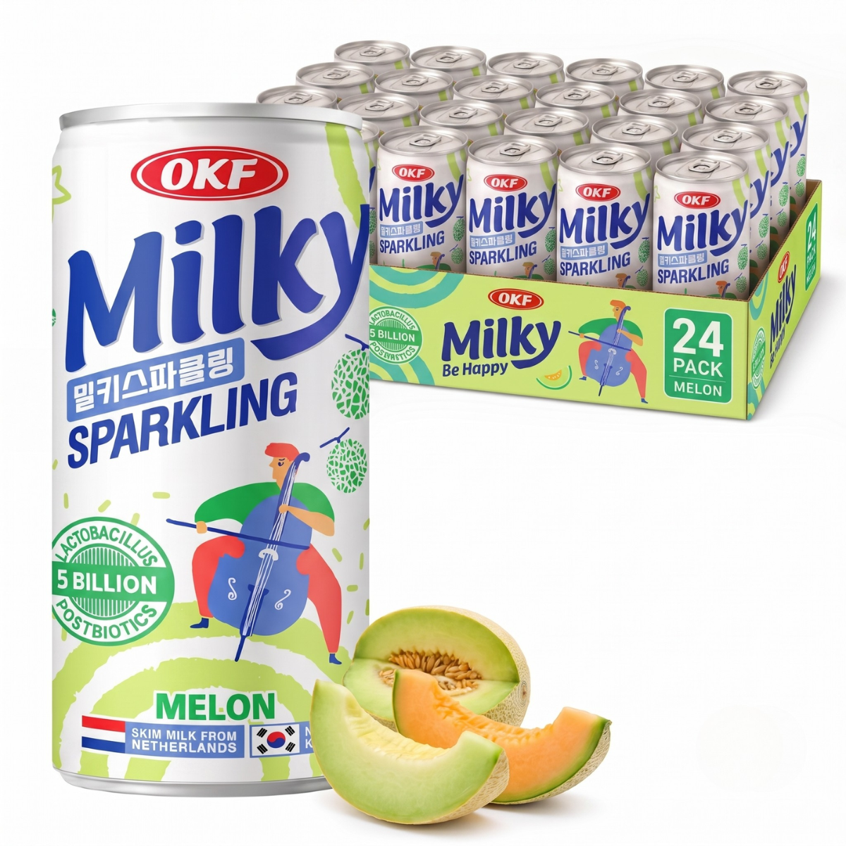 Caixa de Bebida Gaseificada MILKY Sabor Melão com Lactobacillus OKF 250mL - 24 Latas