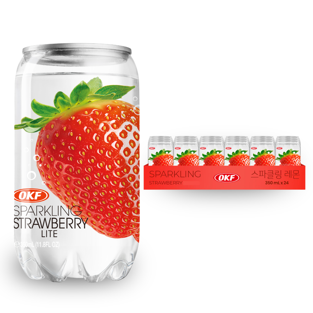 Caixa de Refrigerante Coreano Sabor Morango OKF- 350mL
