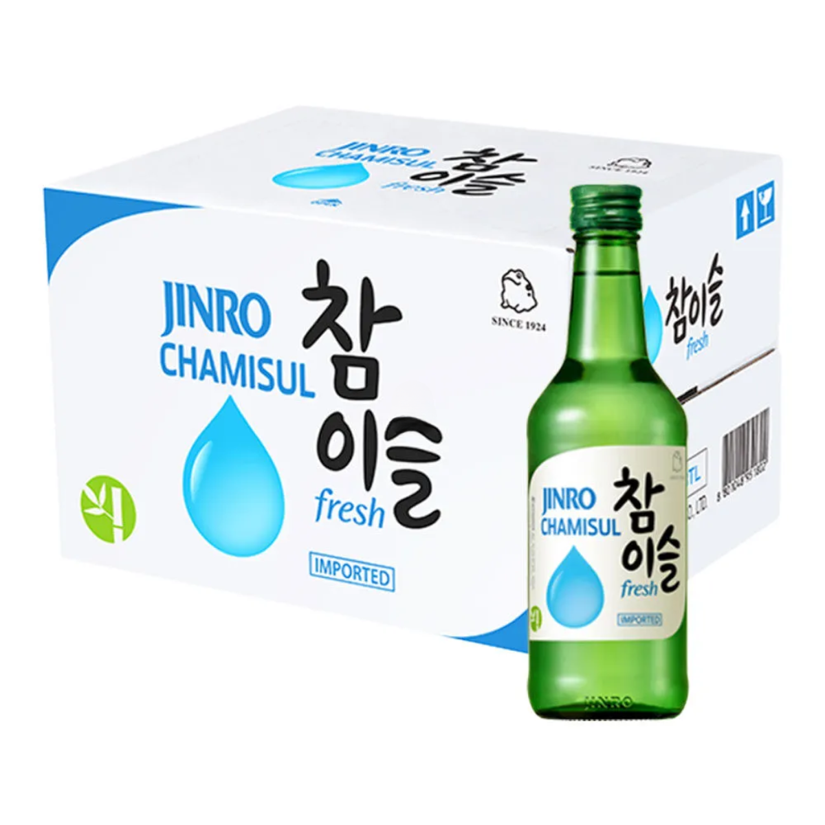 Caixa de Soju Importado Chamisul Soju HiteJinro Jinro 360mL - 20 Garrafas