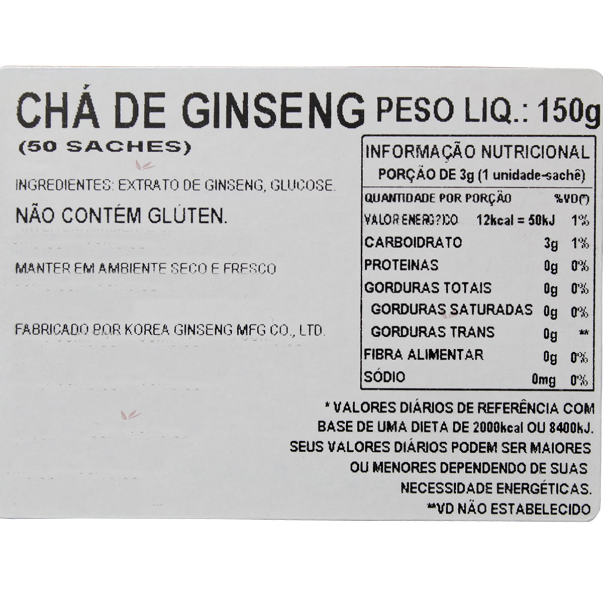 Korean Ginseng Tea 50 sach s