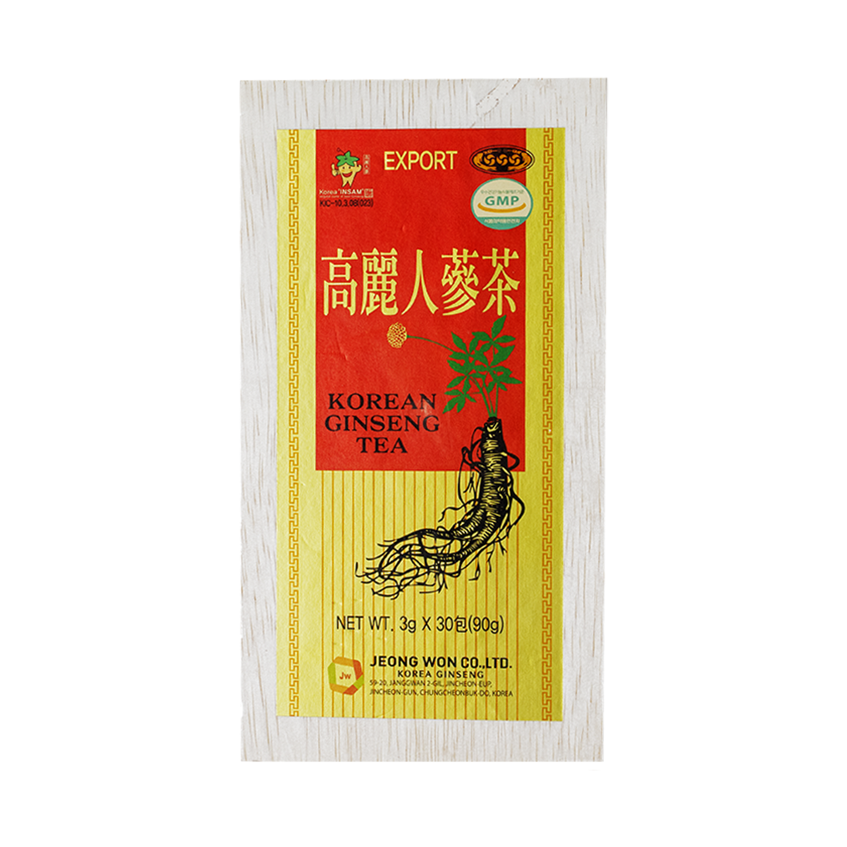 Chá de Ginseng Korean Ginseng Tea Estojo de Madeira 30 sachês Hachi8