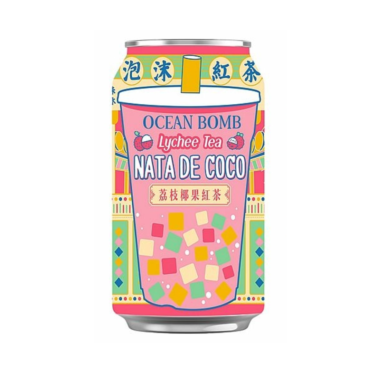 Cha Preto com Geléia de Coco Sabor Lichia Ocean Bomb - 330mL