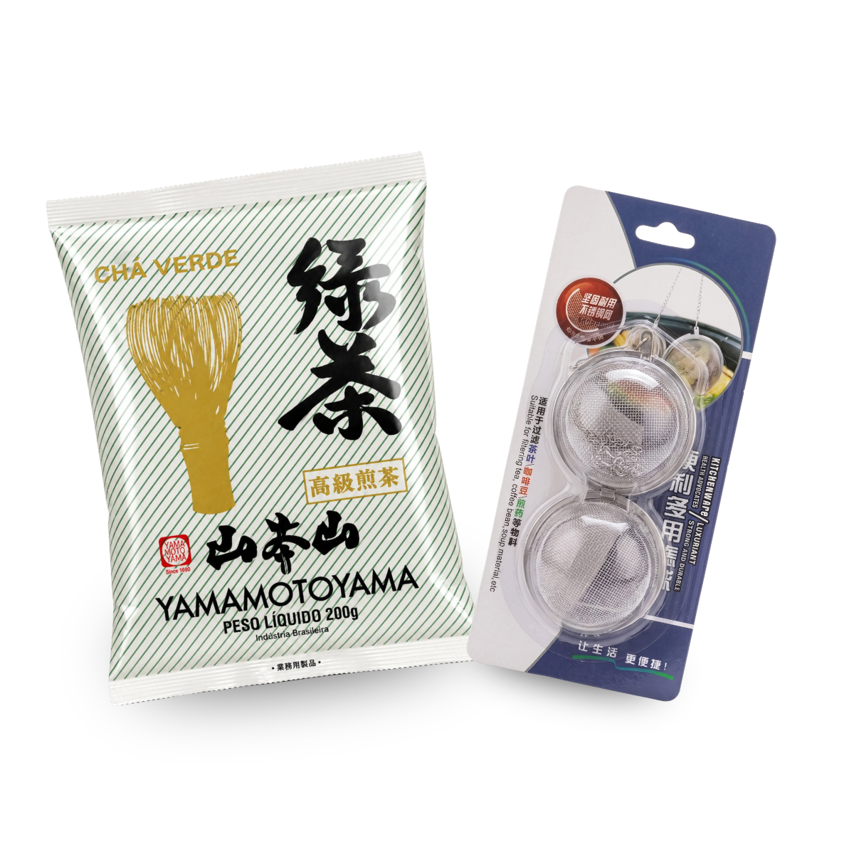 Chá Verde Yamamotoyama 200 gramas + Infusor de Aço Inox 5cm