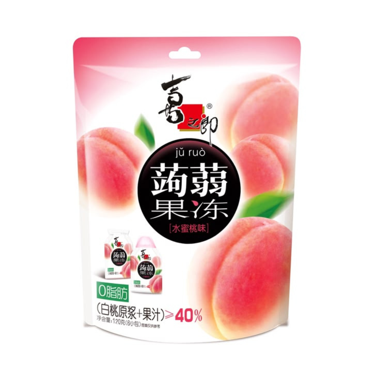 Gelatina Pronta konjac sabor Pêssego Xizhilang - 120 Gramas