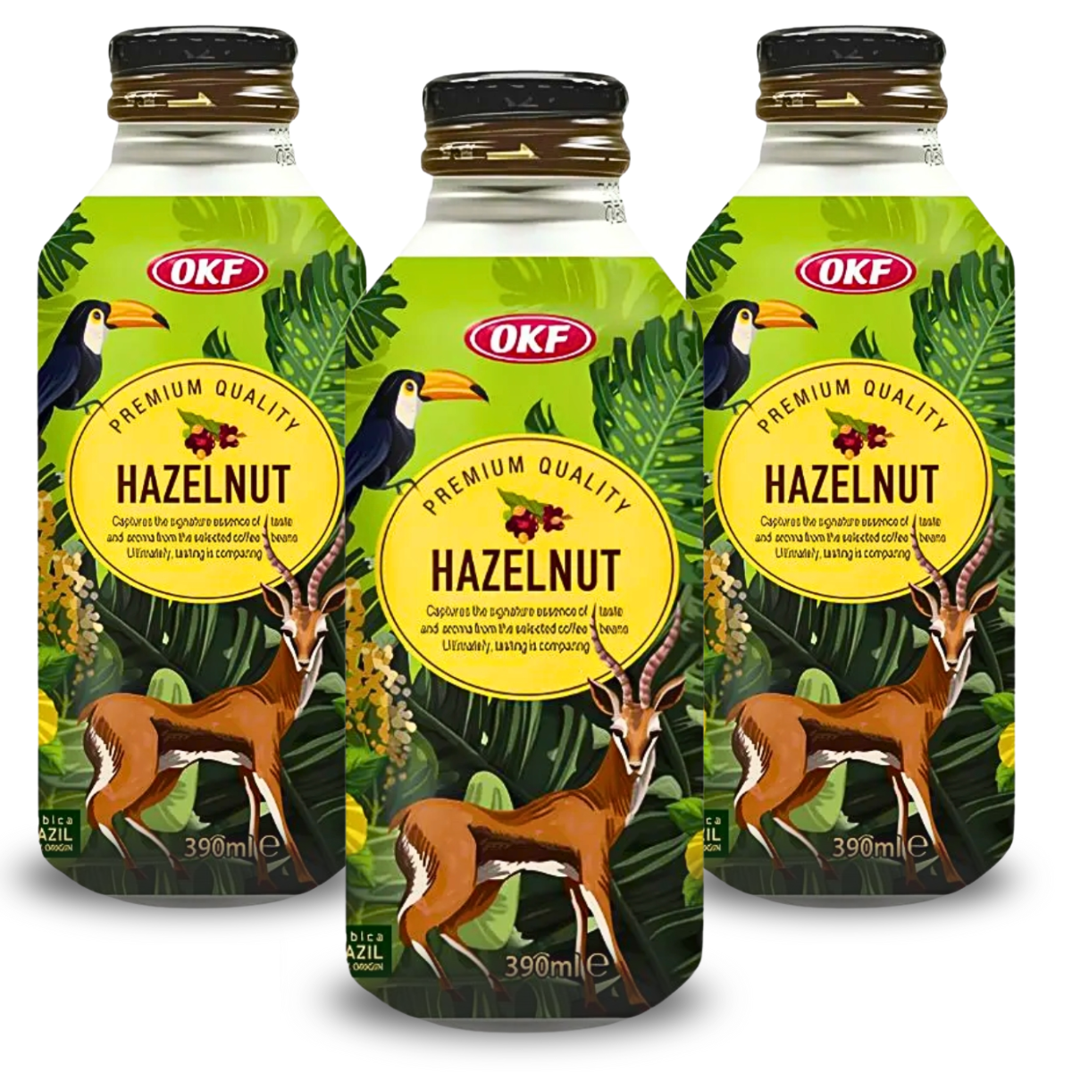 Kit Café Coreano Sabor Avelã Premium Quality Coffee OKF  390ml