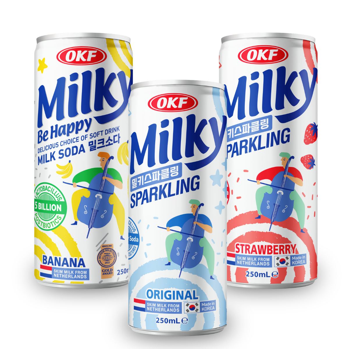 Kit de Bebida Gaseificada MILKYcom Lactobacillus OKF 3 Sabores - 250mL