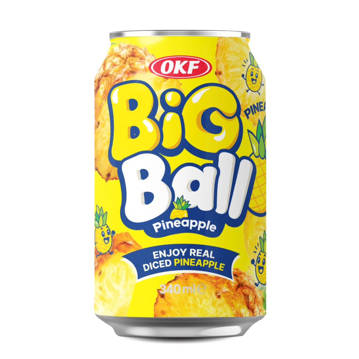Refrigerante Coreano Big Ball Sabor Abacaxi OKF - 340ml