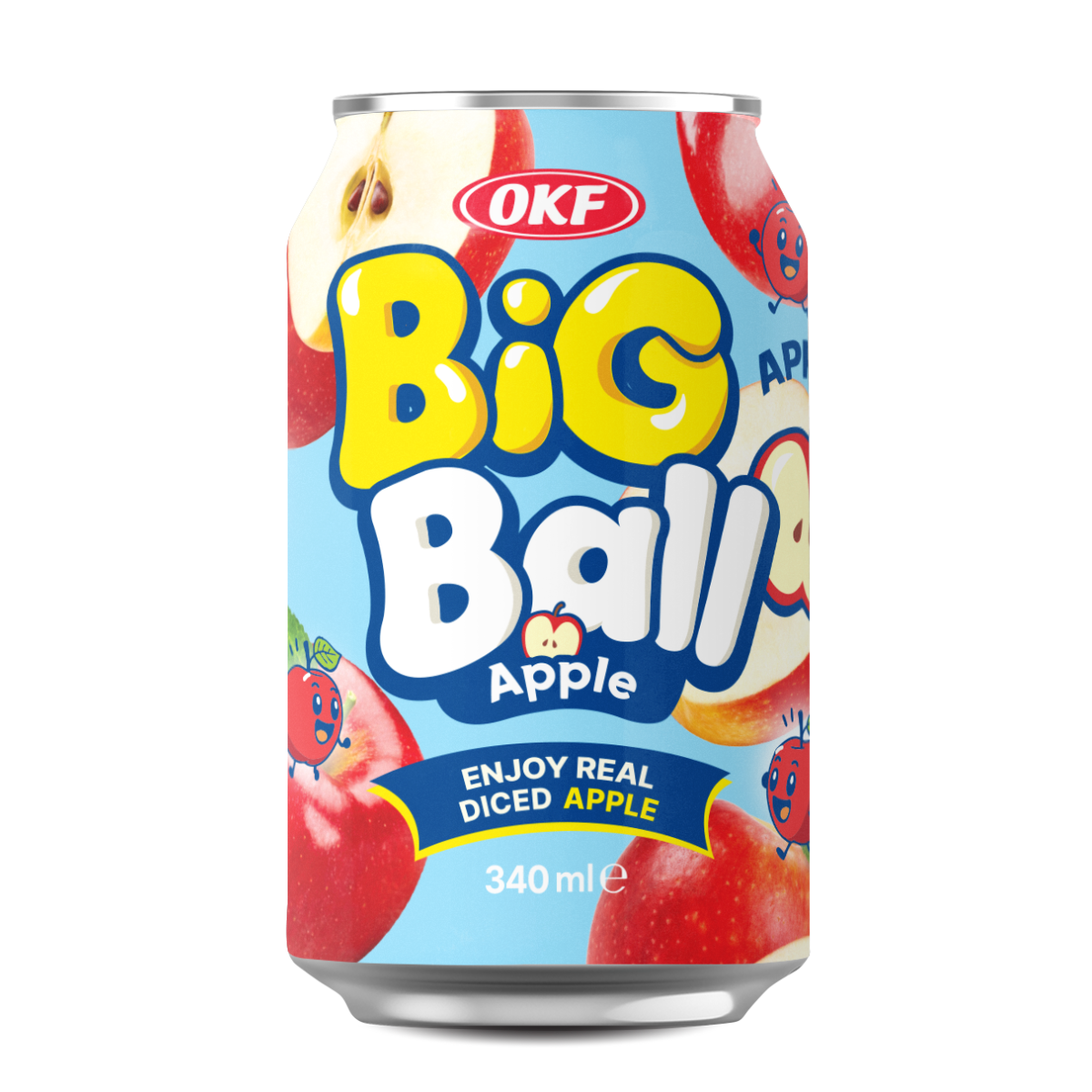 Refrigerante Coreano Big Ball Sabor Maçã OKF - 340ml