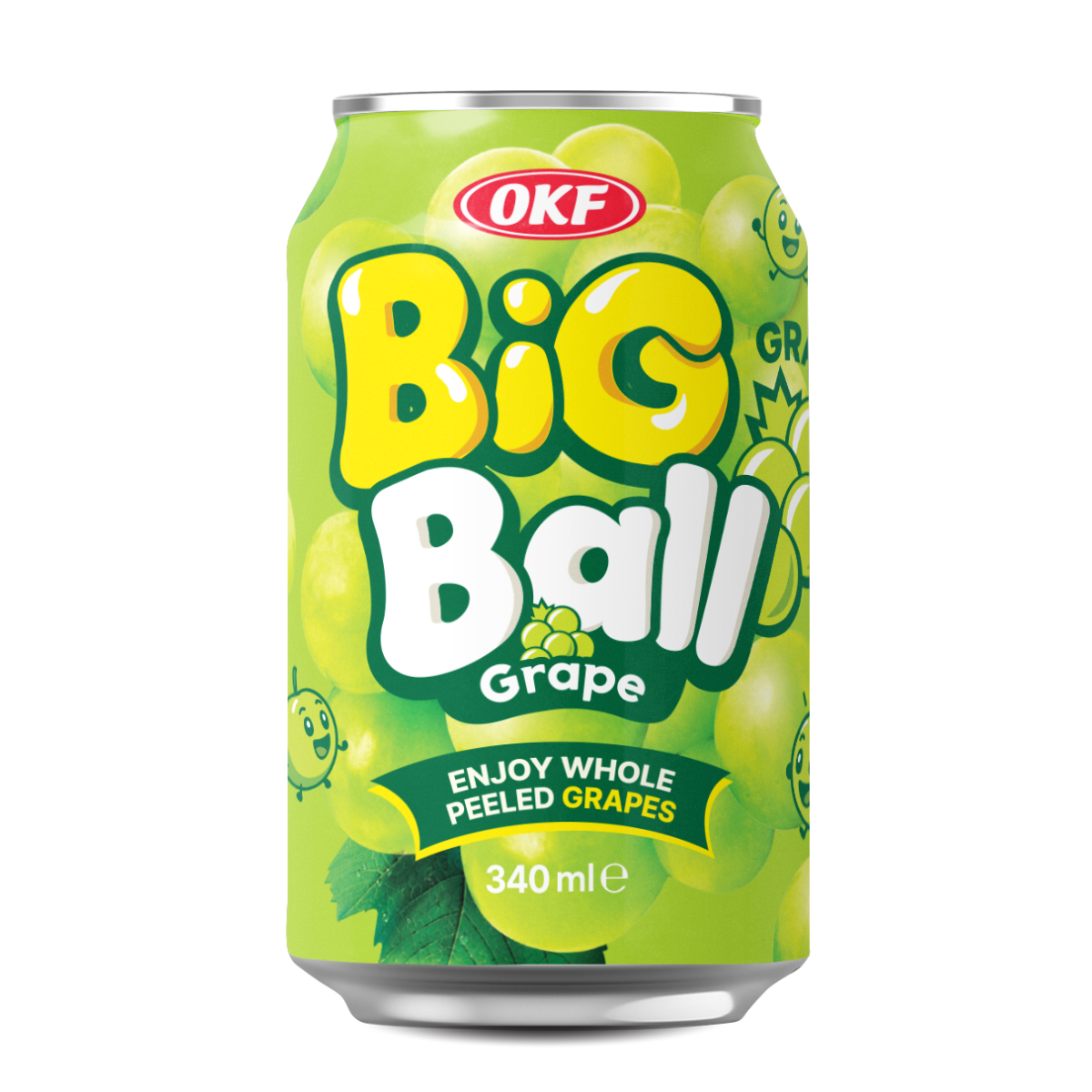 Refrigerante Coreano Big Ball Sabor Uva OKF - 340ml