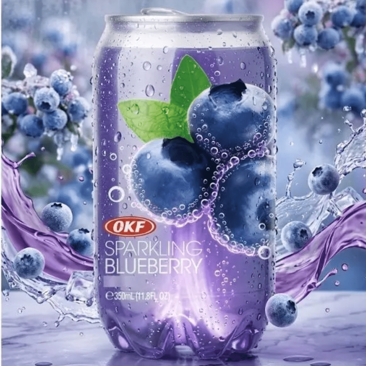 【blueberry】H.I.P by SOLIDO × LEADER Refrigerante Coreano Sabor Mirtilo Blueberry OKF- 350mL - Hachi8
