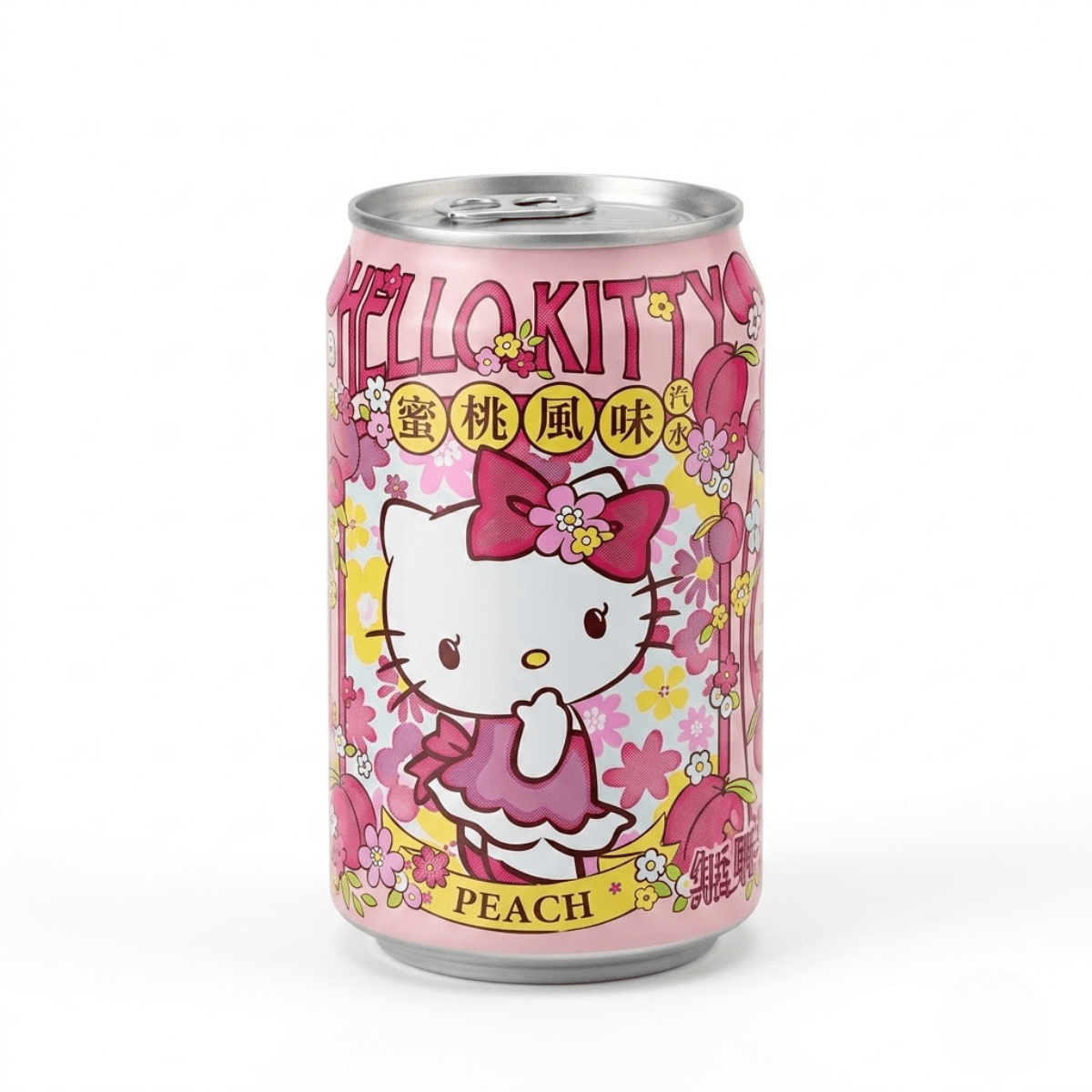 Refrigerante Gaseificado Adoçado Sabor Pêssego Hello Kitty - 330mL