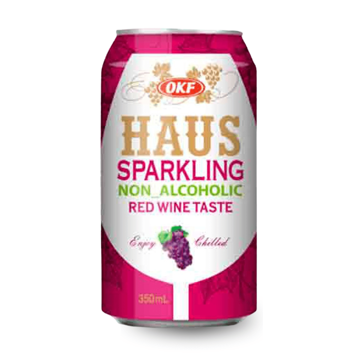 Refrigerante Gaseificado Coreano Sabor Vinho Tinto Sem Álcool OKF- 350mL
