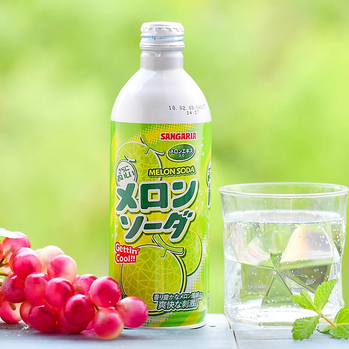 Refrigerante Japonês Ramune Sabor Melão Sangaria - 500mL - Hachi8