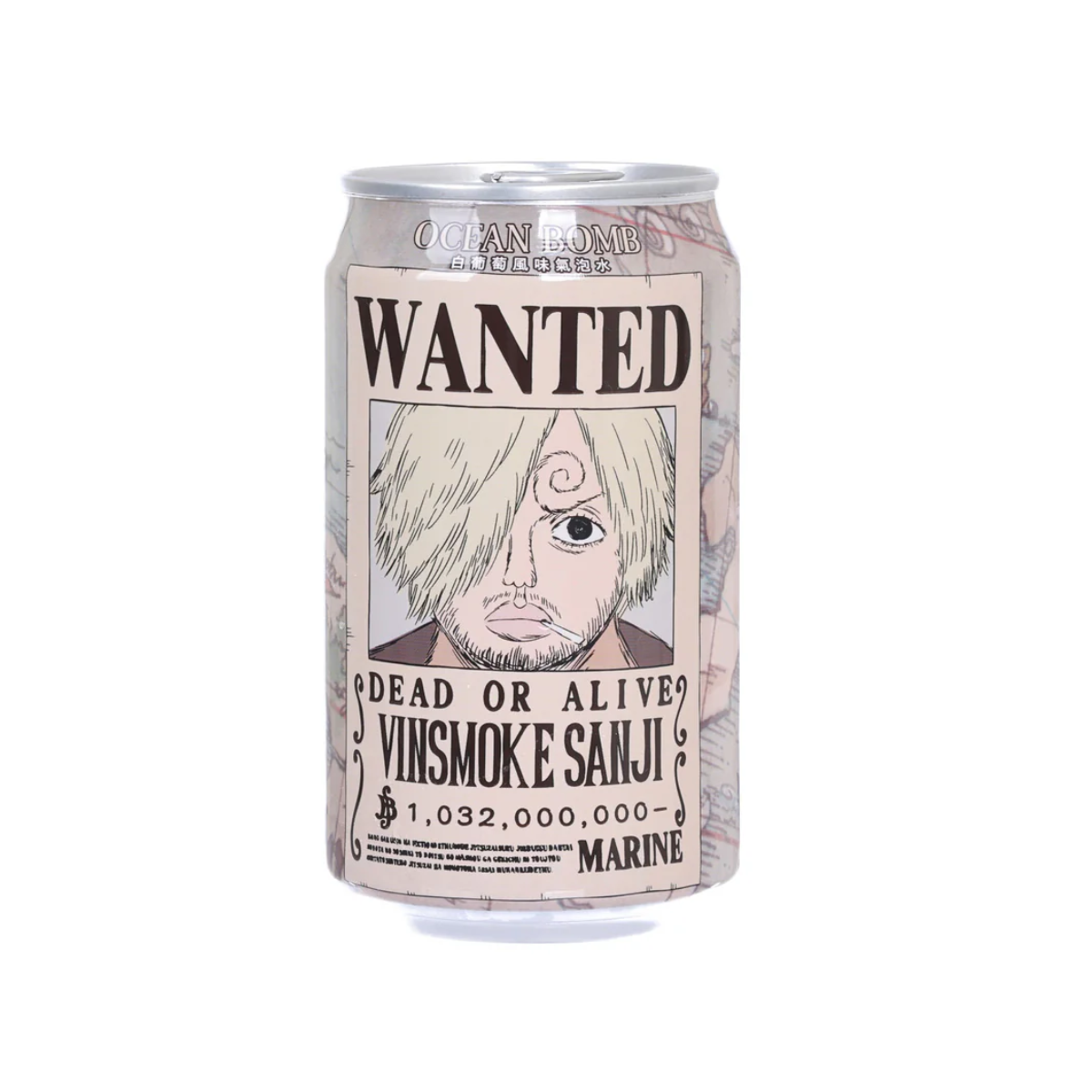 Refrigerante One Piece Sabor Uva Branca Ocean Bomb Vinsmoke Sanji - 330mL
