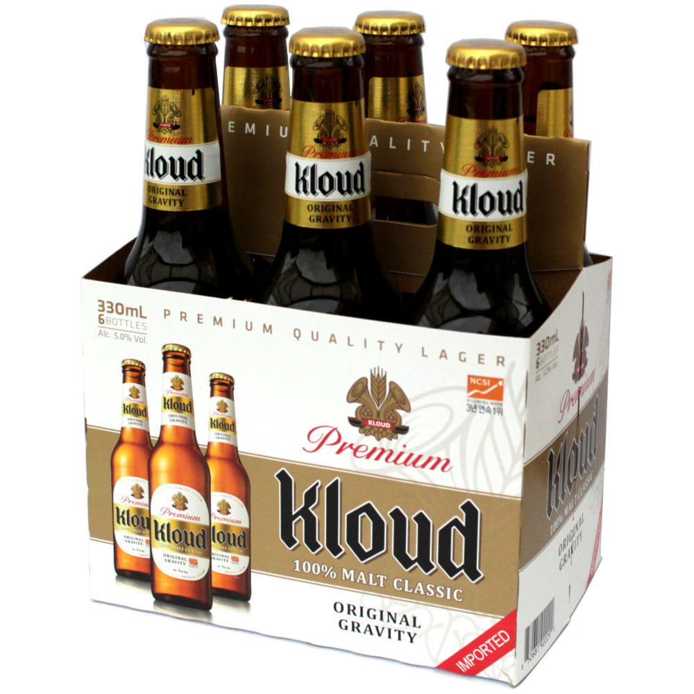 Kit Cerveja Coreana Kloud Premium 100% Malt Classic - 6 Unidades