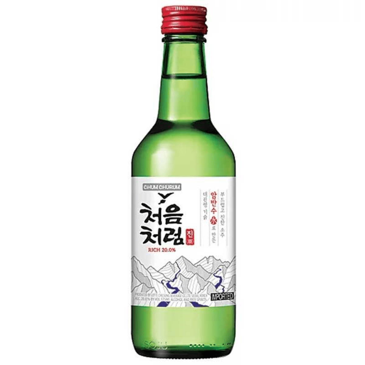 Soju Importado Chum-Churum Rich Vermelho Lotte - 375mL