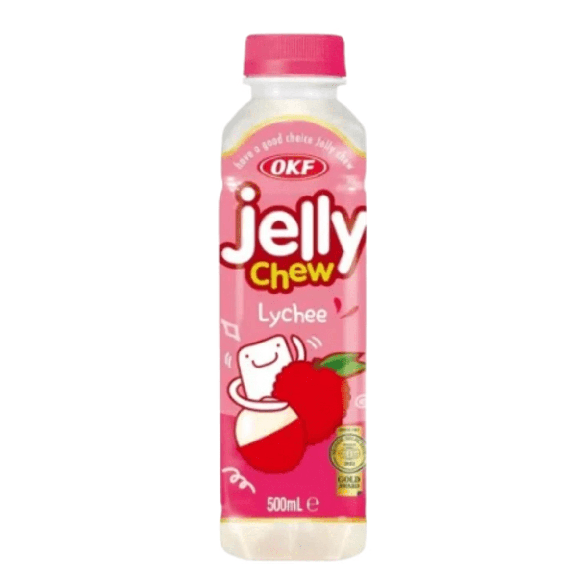Suco Coreano Jelly Chew Sabor Lichia com Nata de Coco OKF - 500ml