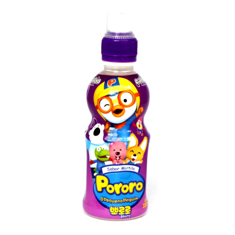 Suco Pororo Bebida de Frutas Coreana Sabor Mirtilo Blueberry  - 226mL 