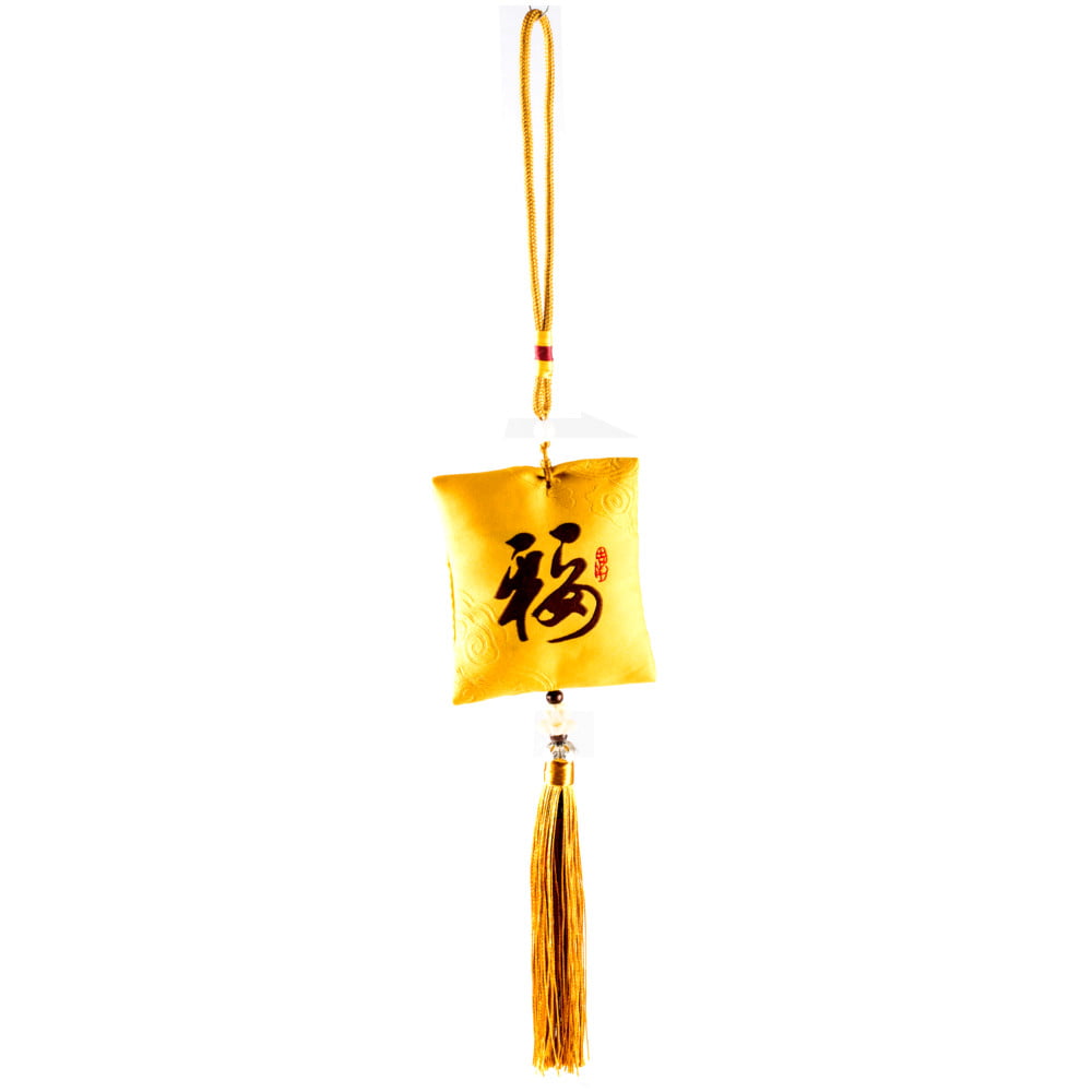 Pendulo Chaveiro Oriental Kanji Sorte - Amarelo