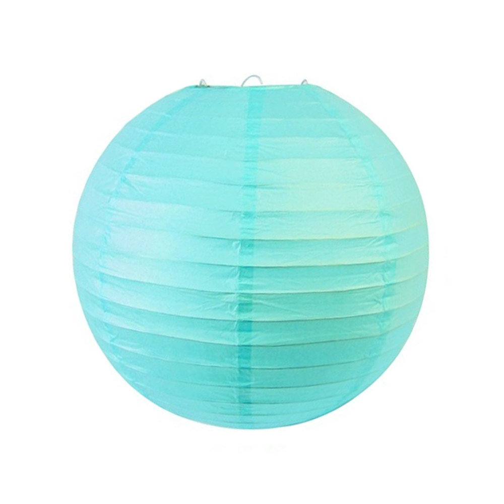 Luminária Oriental Azul Claro Nylon - 30 cm