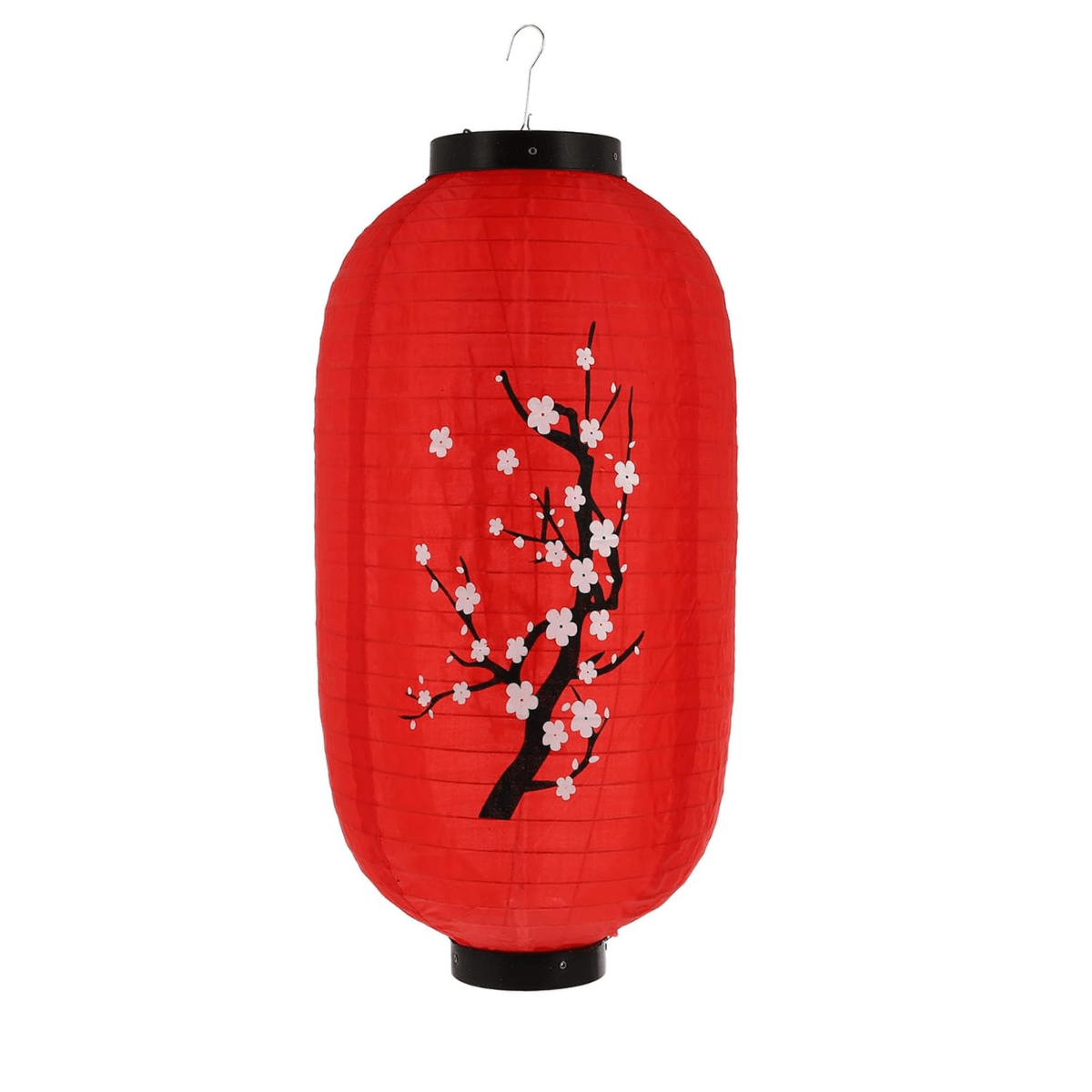 Luminária Oriental Flor de Sakura Bombori de Nylon - Vermelho