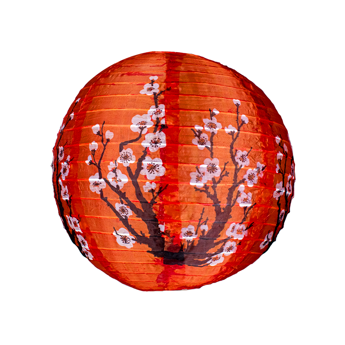Luminária Oriental Vermelha Sakura Nylon - 30 cm