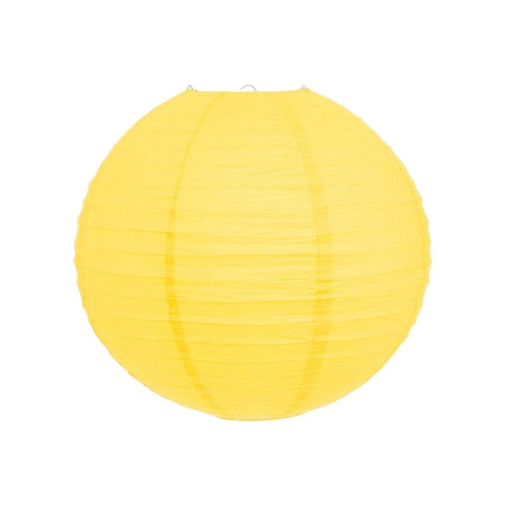 Luminária Oriental Amarela Lisa - 30 cm
