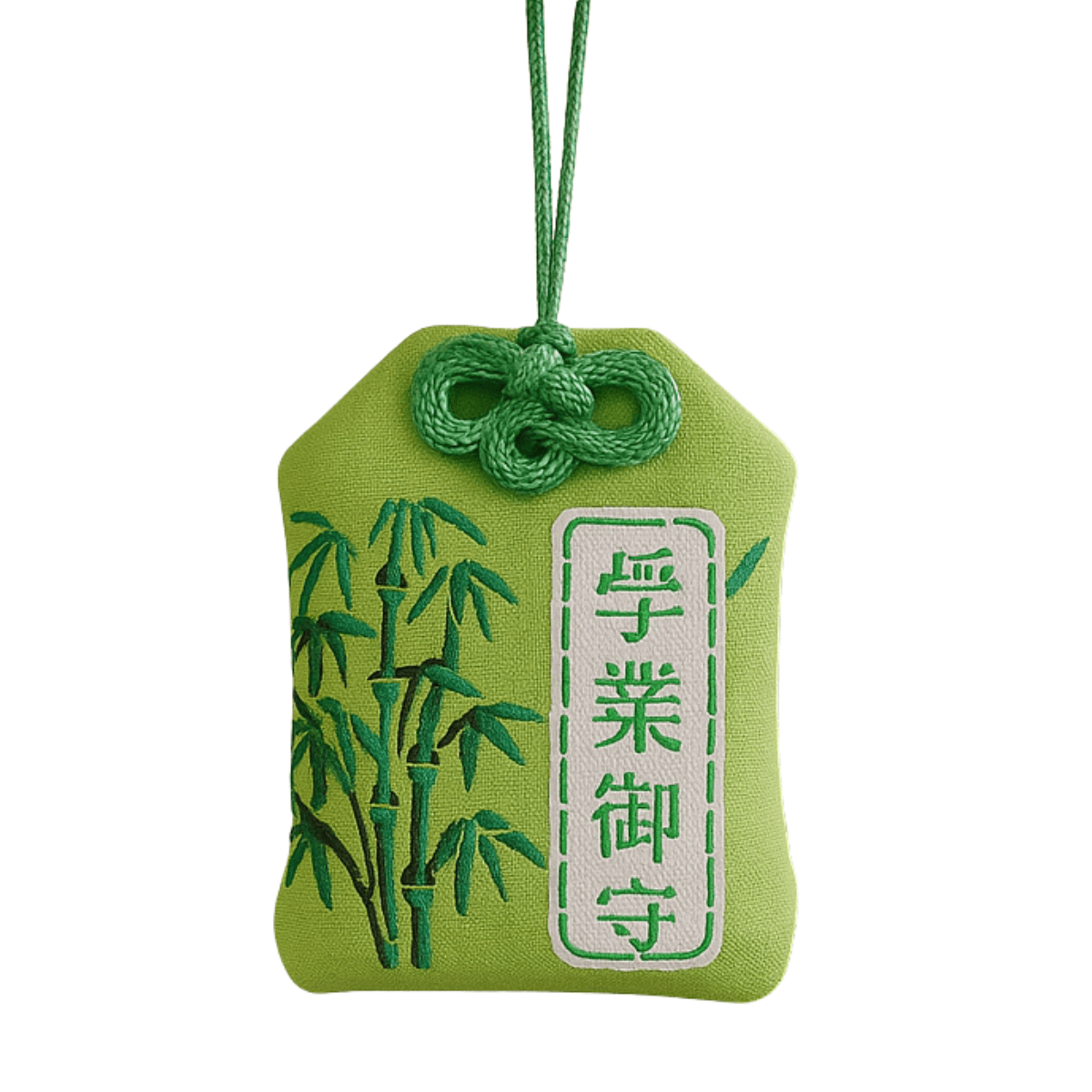 Omamori Amuleto Oriental - Verde com Bambu