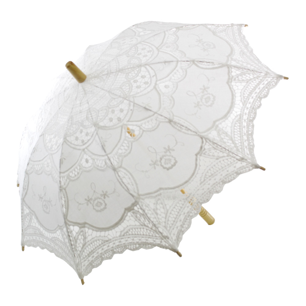 [ PEQUENOS DEFEITOS ] Sombrinha Oriental Branca Renda - 65cm