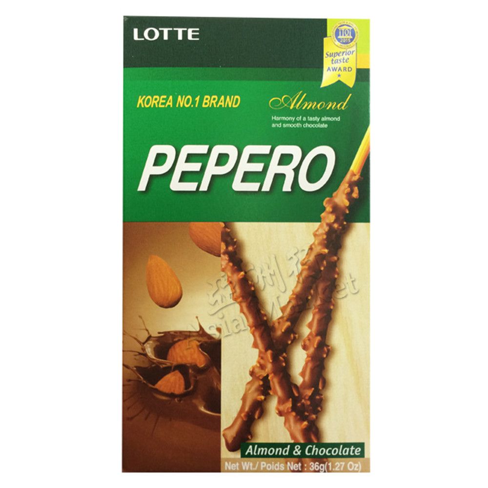 Pepero Biscoito Palito Chocolate & Amêndoa Almond - 32g