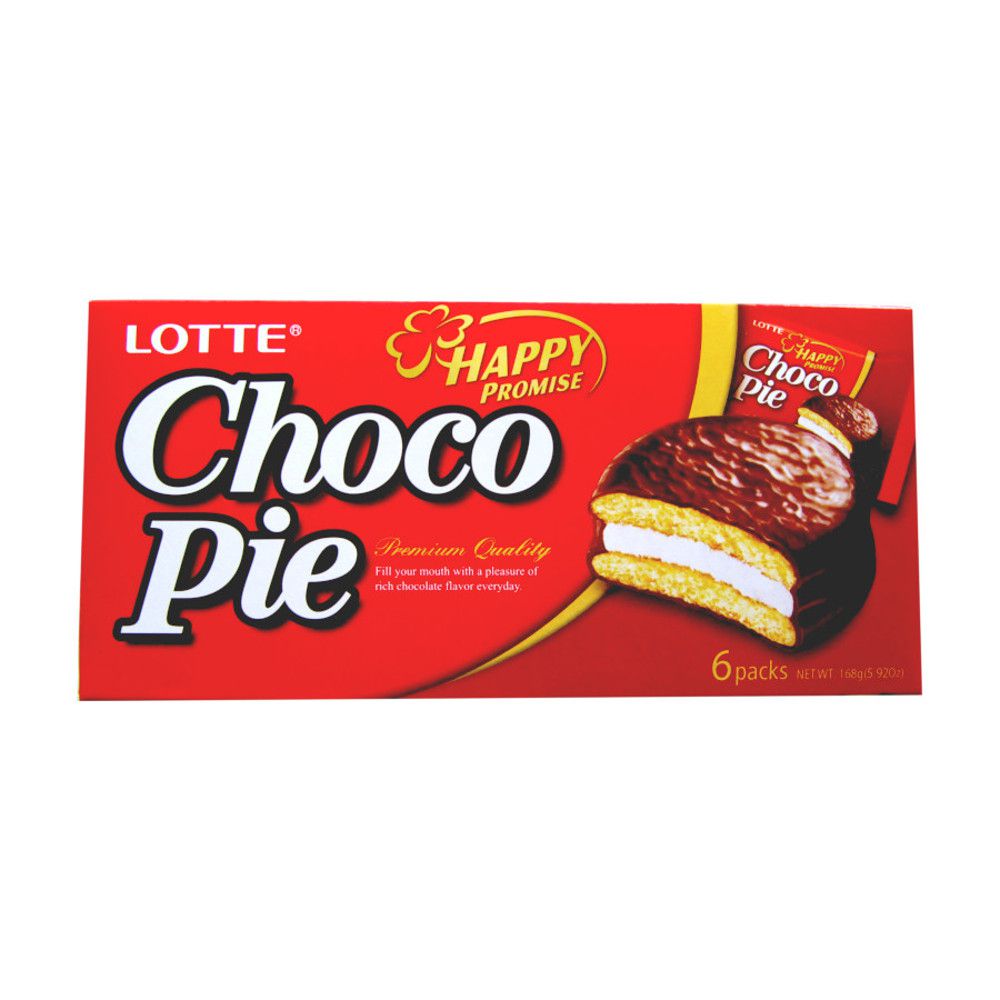 Choco Pie Bolinho de Chocolate Lotte 168 Gramas - 6 unidades