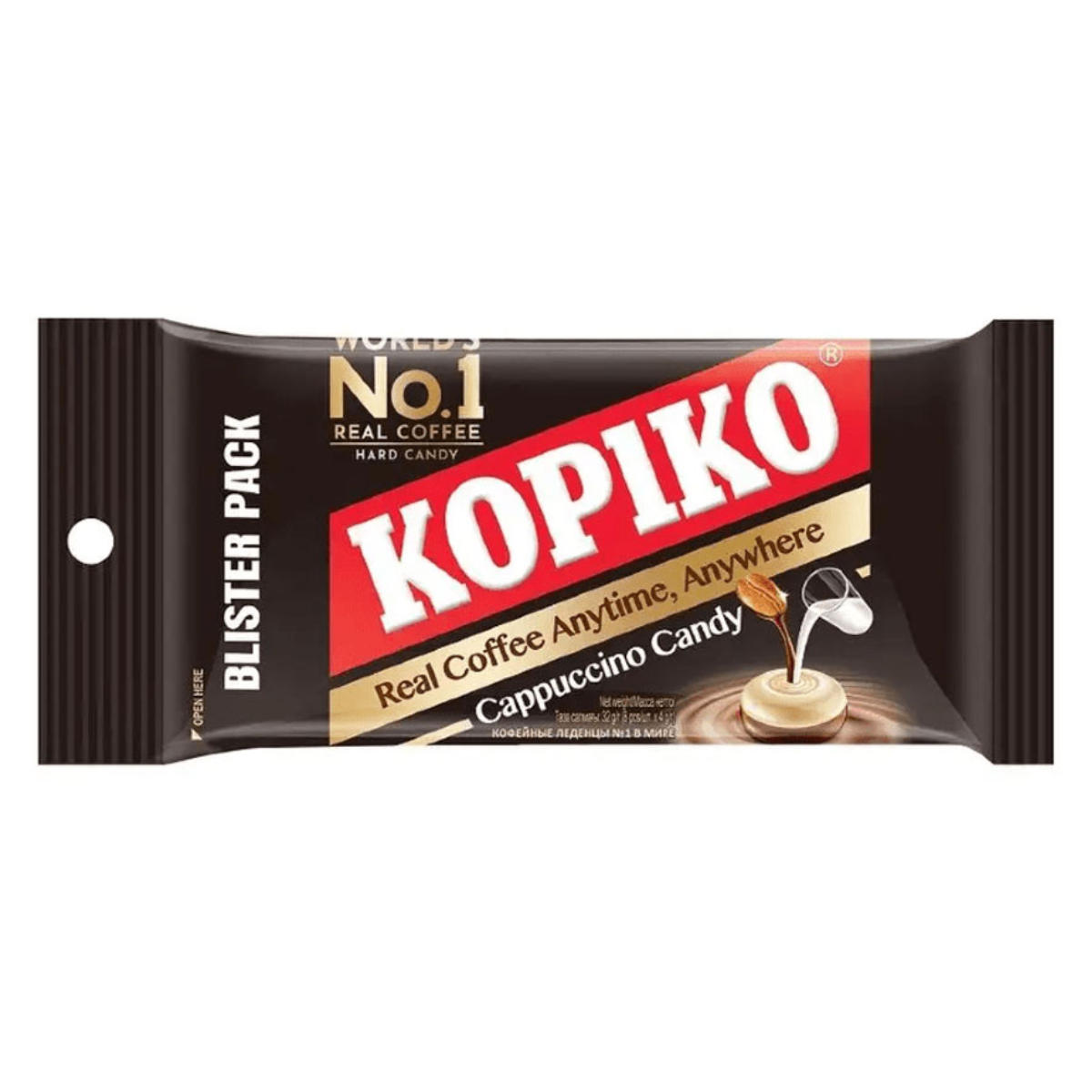 Bala de Cappuccino Coffee Candy Kopiko em Tablete - 32 gramas