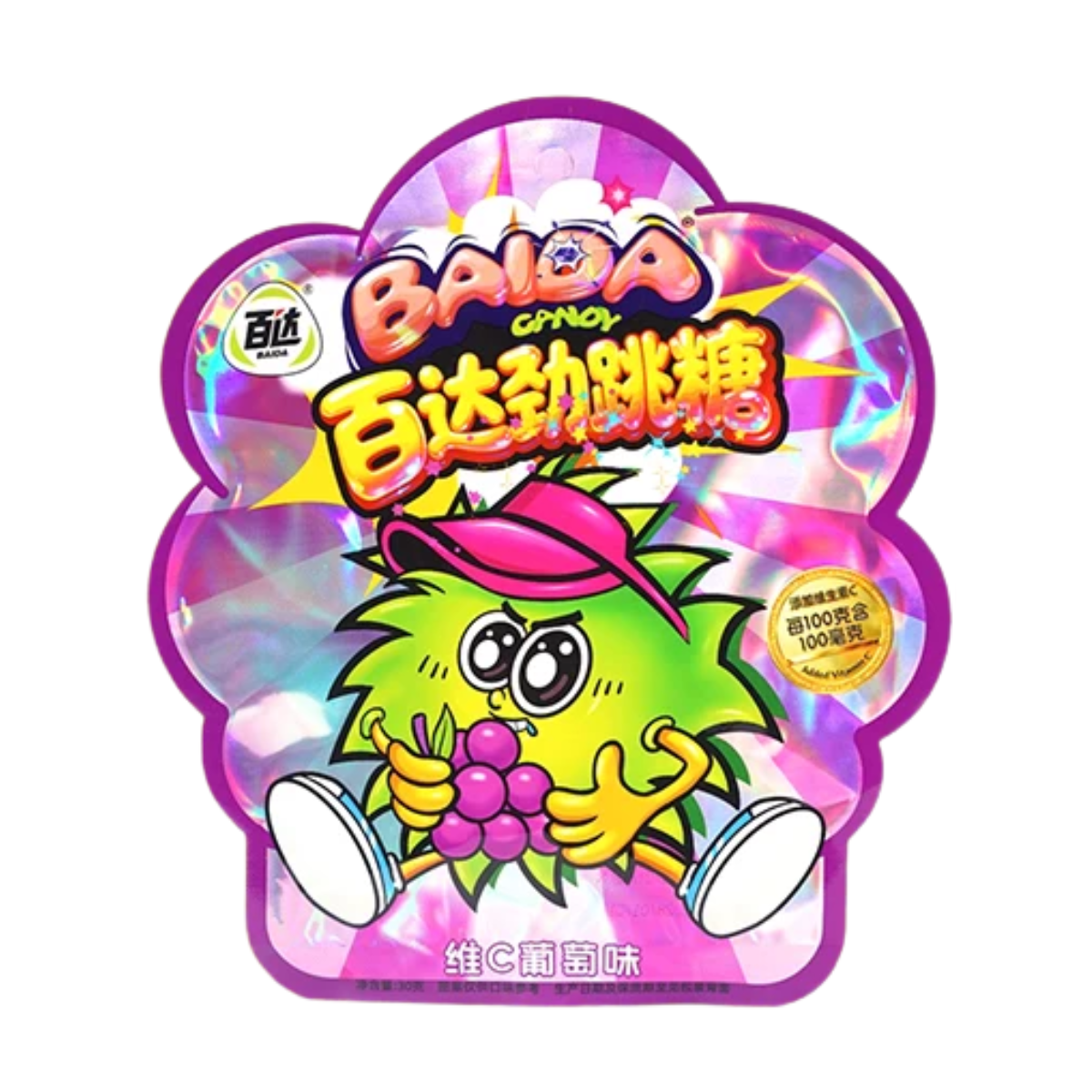 Bala Explosiva Sabor Uva Baida Candy - 30 gramas
