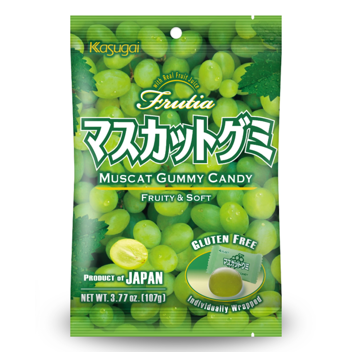 Bala Japonesa de Goma Sabor Uva Moscatel Kasugai - 107 Gramas