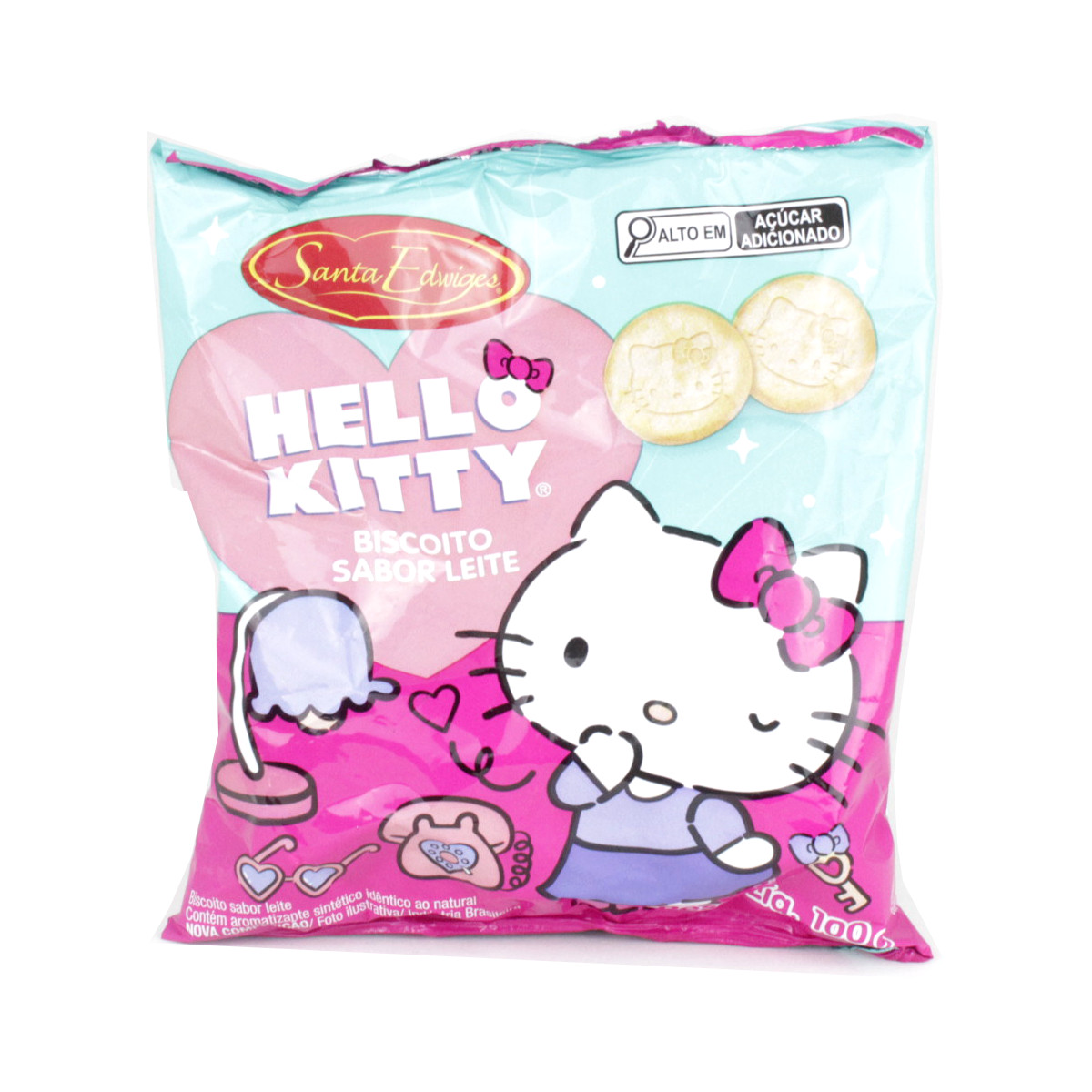 Biscoito Sabor Leite com desenhos Hello Kitty - 100 gramas